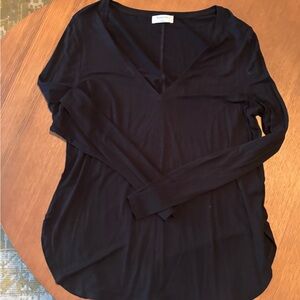 Babaton Black V-Neck Long Sleeve Top